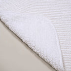 Ribbed Cotton Reversible Floor Mat White 82x50cm Nestasia