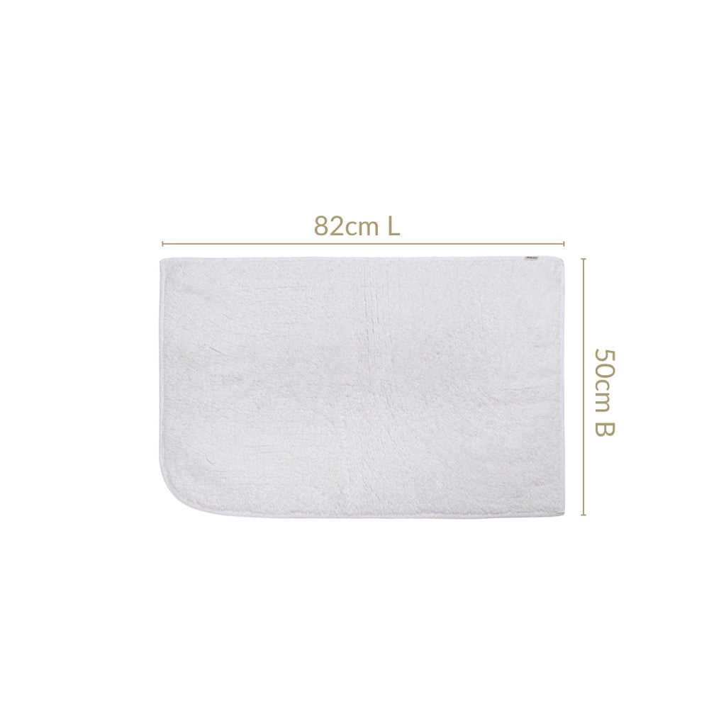 Ribbed Cotton Reversible Floor Mat White 82x50cm Nestasia