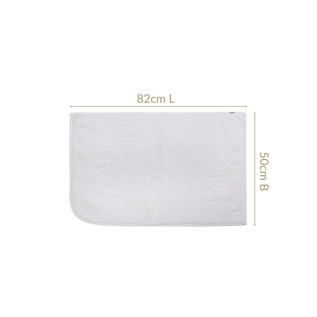 Ribbed Cotton Reversible Floor Mat White 82x50cm Nestasia