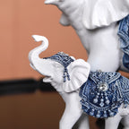 Mother Baby White Elephant Decor Showpiece Nestasia