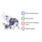Mother Baby White Elephant Decor Showpiece Nestasia