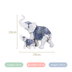 Mother Baby White Elephant Decor Showpiece Nestasia