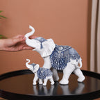 Mother Baby White Elephant Decor Showpiece Nestasia