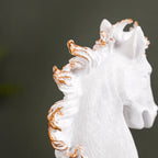 White Horse Bust Decor Showpiece With Stand Large Nestasia