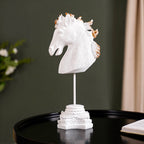 White Horse Bust Decor Showpiece With Stand Large Nestasia