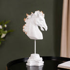 White Horse Bust Decor Showpiece With Stand Large Nestasia