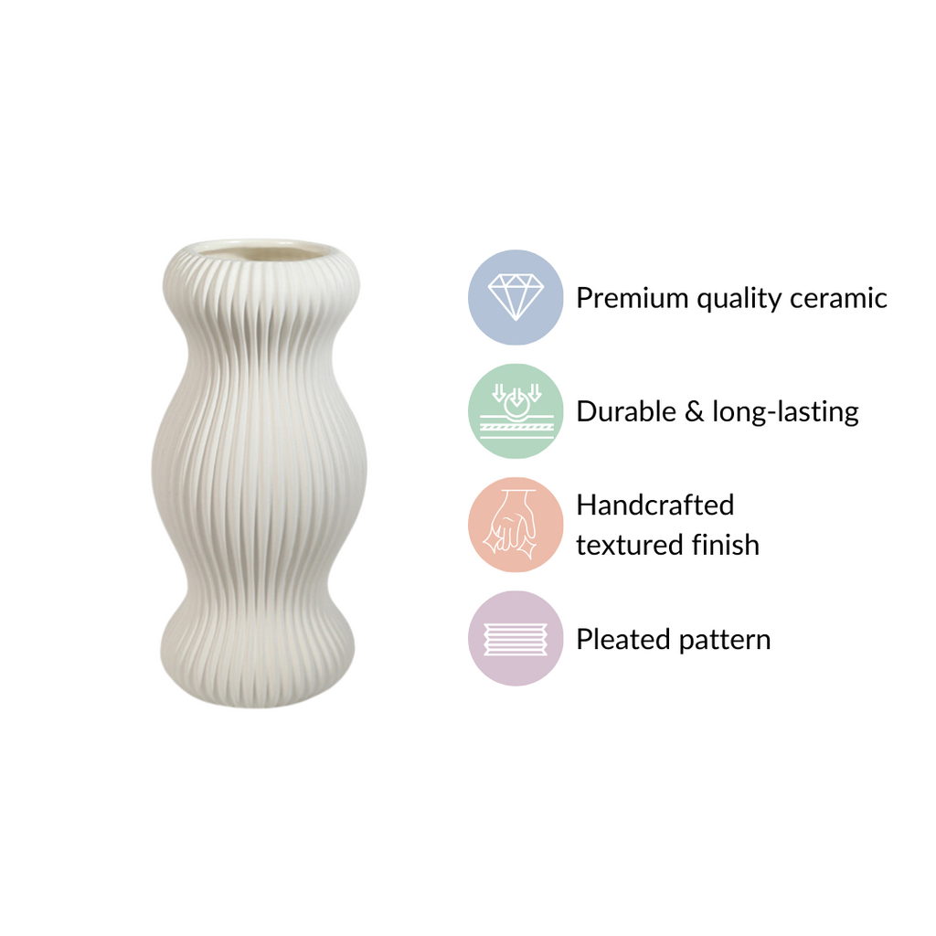 Pleated Flower Vase For Room Decor