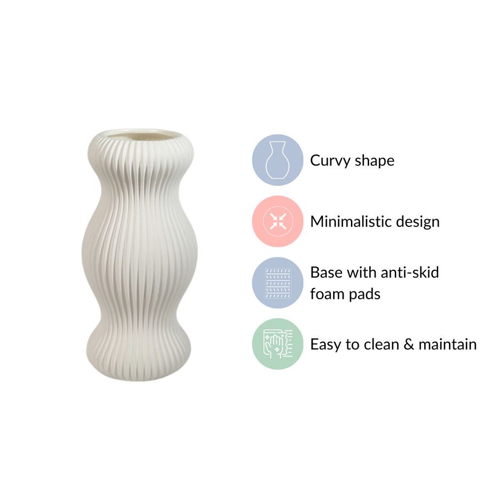 Pleated Flower Vase For Room Decor