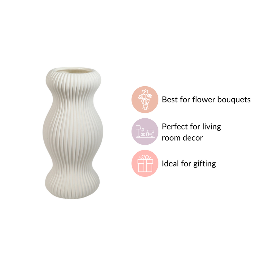 Pleated Flower Vase For Room Decor