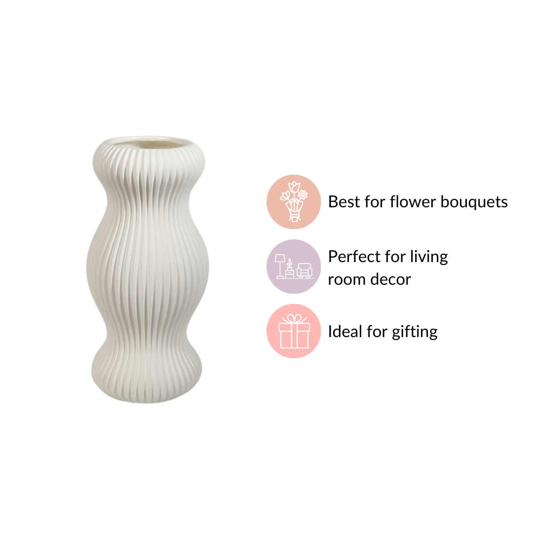 Pleated Flower Vase For Room Decor