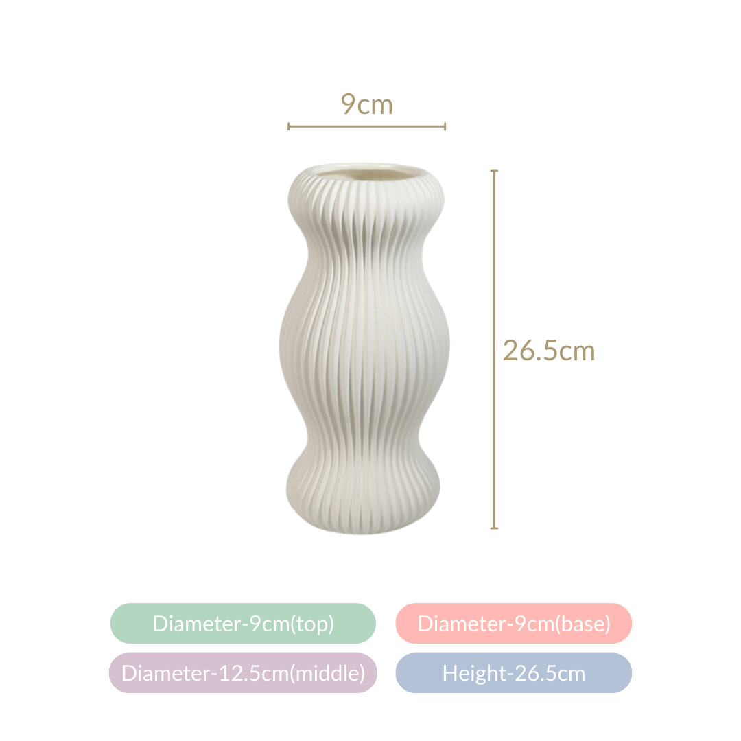 Pleated Flower Vase For Room Decor