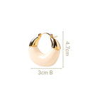 White And Gold Huggie Hoop Earrings Nestasia