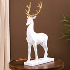 Snow Reindeer Showpiece White Large Nestasia