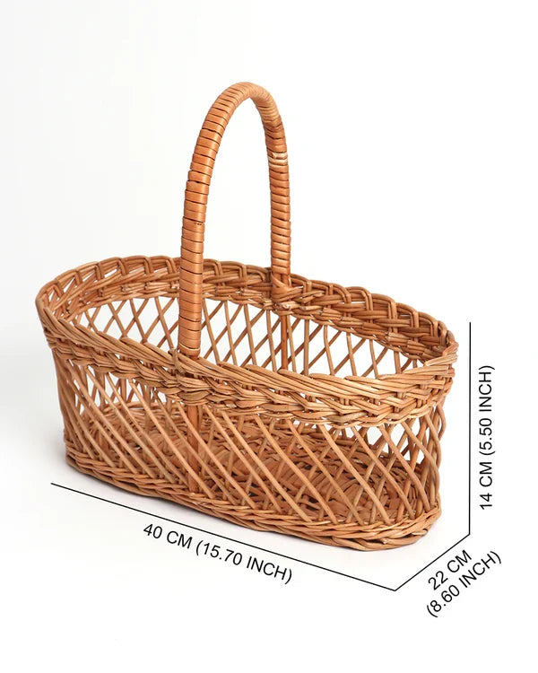 Versatile Wicker Hamper Basket for Fruits, Snacks, and Eco-Friendly Home Storage