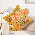 Wild Petals Embroidered Cotton Cushion Cover 40x40cm Nestasia