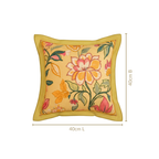 Wild Petals Embroidered Cotton Cushion Cover 40x40cm Nestasia