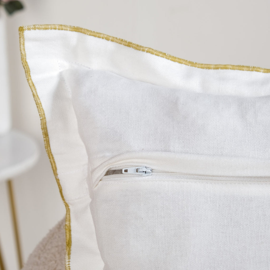 Wild Petals Embroidered Cotton Cushion Cover 40x40cm Nestasia