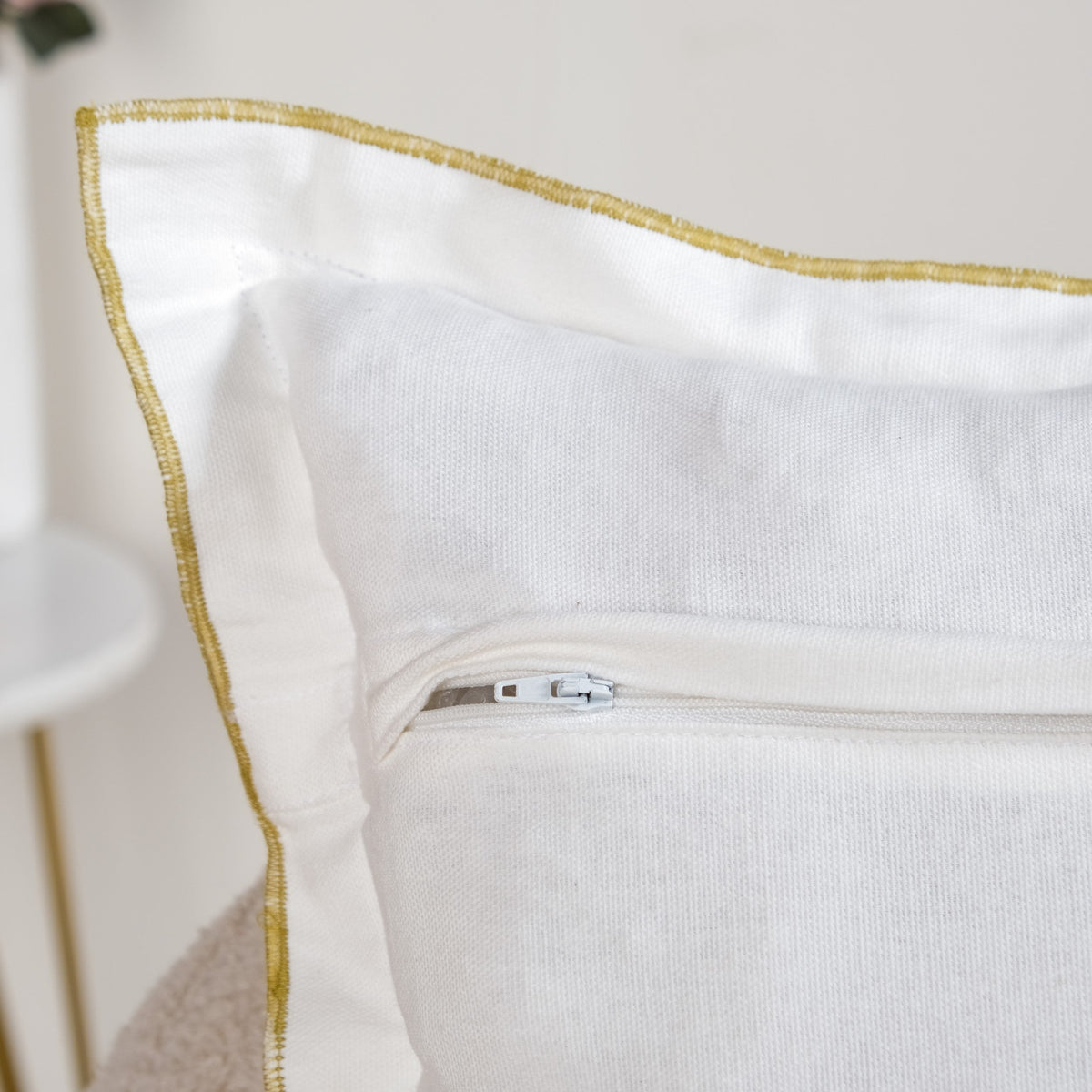 Wild Petals Embroidered Cotton Cushion Cover 40x40cm Nestasia