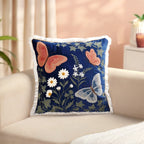 Wildflower Wings Embroidered Cushion Cover 40x40cm Nestasia