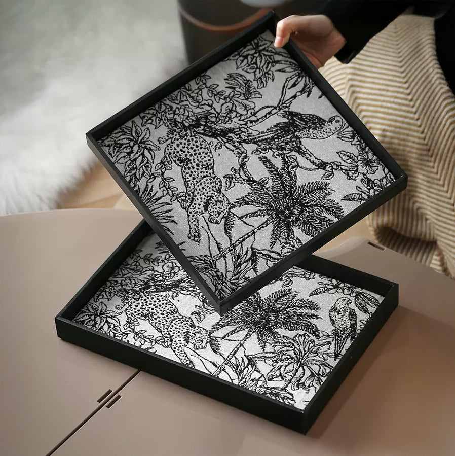 Wildlife Print Desk Organizer Tray Square Nestasia