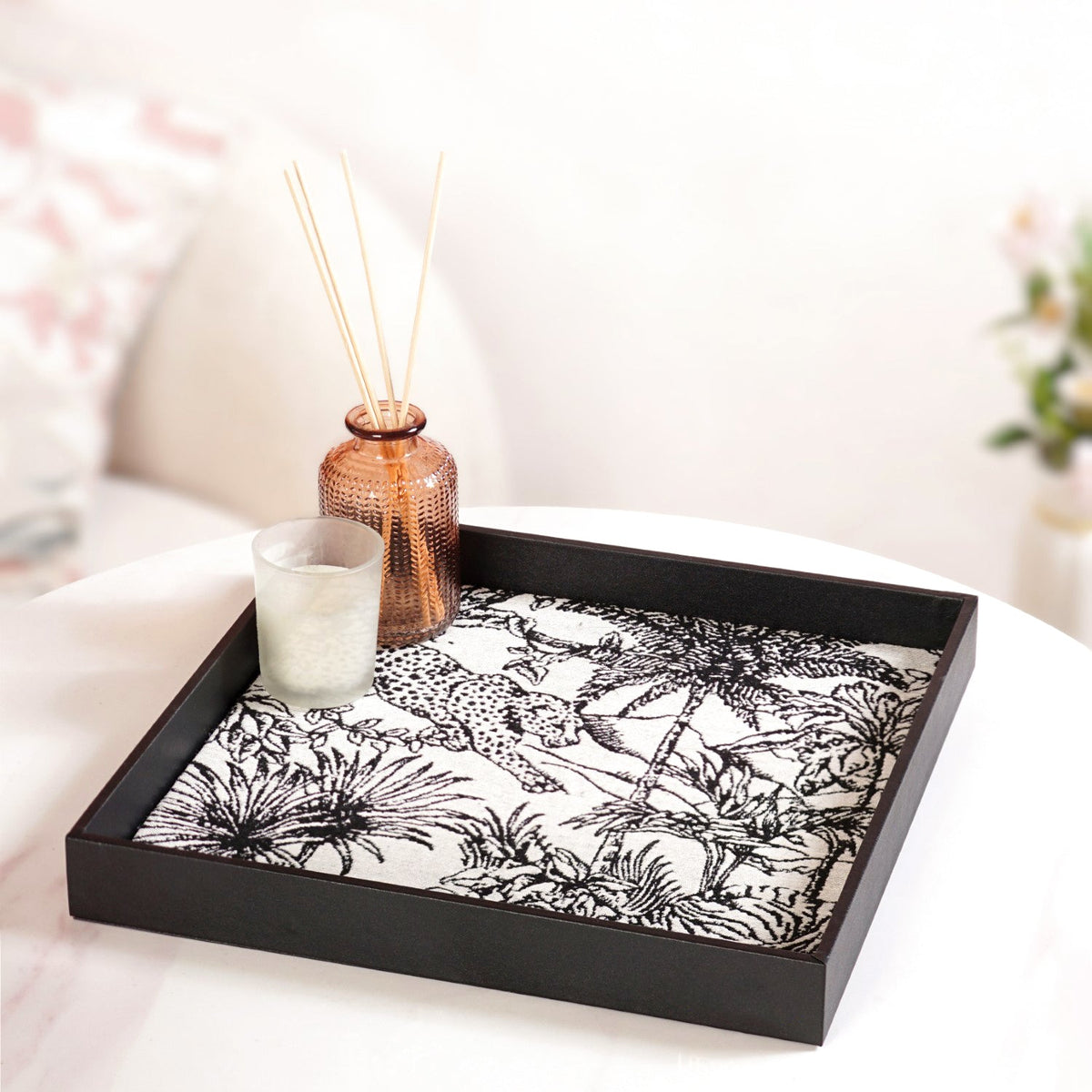 Wildlife Print Desk Organizer Tray Square Nestasia