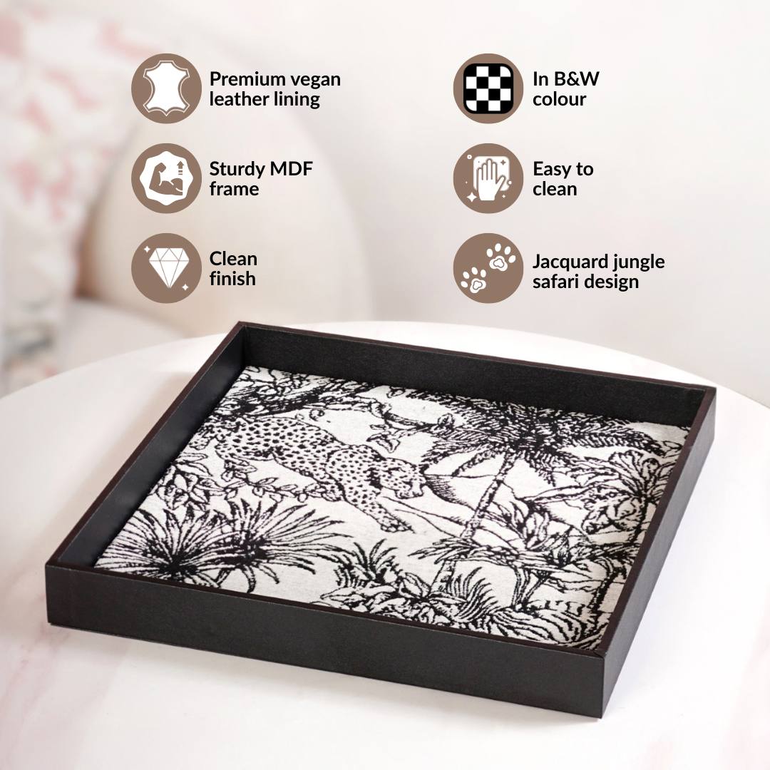 Wildlife Print Desk Organizer Tray Square Nestasia