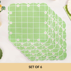 Scallop Embroidered Pure Cotton Table Mat Set Of 6 Nestasia