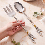 Willow Salad Serving Fork And Spoon Set Of 2 Nestasia