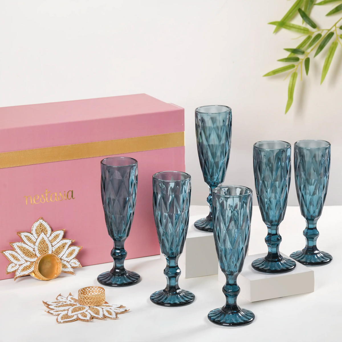 Glam Glassware Gift Hamper Set of 4 Nestasia