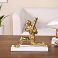 Winning Batsman Living Room Metal Decor In Gold Nestasia