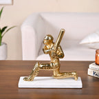 Winning Batsman Living Room Metal Decor In Gold Nestasia