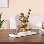 Winning Batsman Living Room Metal Decor In Gold Nestasia