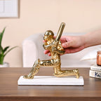 Winning Batsman Living Room Metal Decor In Gold Nestasia
