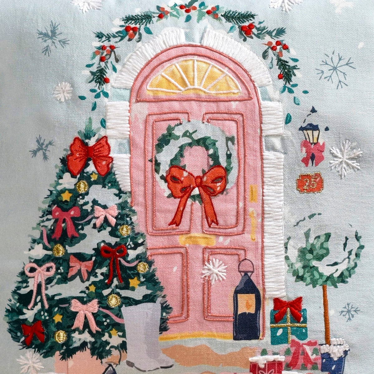 Winter Wonderland Embroidered Cushion Cover 40x40cm Nestasia