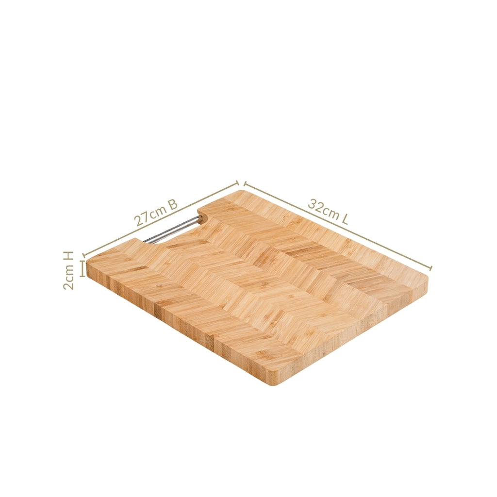 Wooden Platter With Metal Handle 12 Inch Nestasia