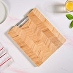 Wooden Platter With Metal Handle 12 Inch Nestasia