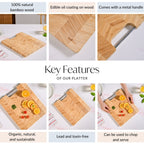 Wooden Platter With Metal Handle 12 Inch Nestasia