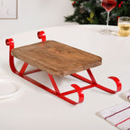 Wooden Sleigh Table Riser Serving Platter Nestasia