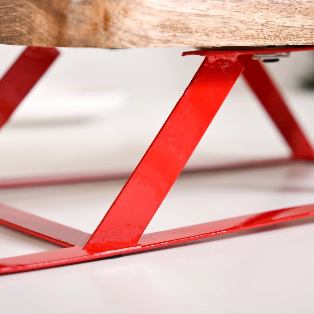 Wooden Sleigh Table Riser Serving Platter Nestasia