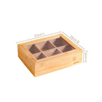 Multipurpose Wooden Storage Box With Compartments 21x16cm Nestasia