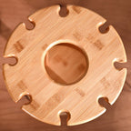 Mod Round Wooden Wine Bottle And Glass Holder Nestasia