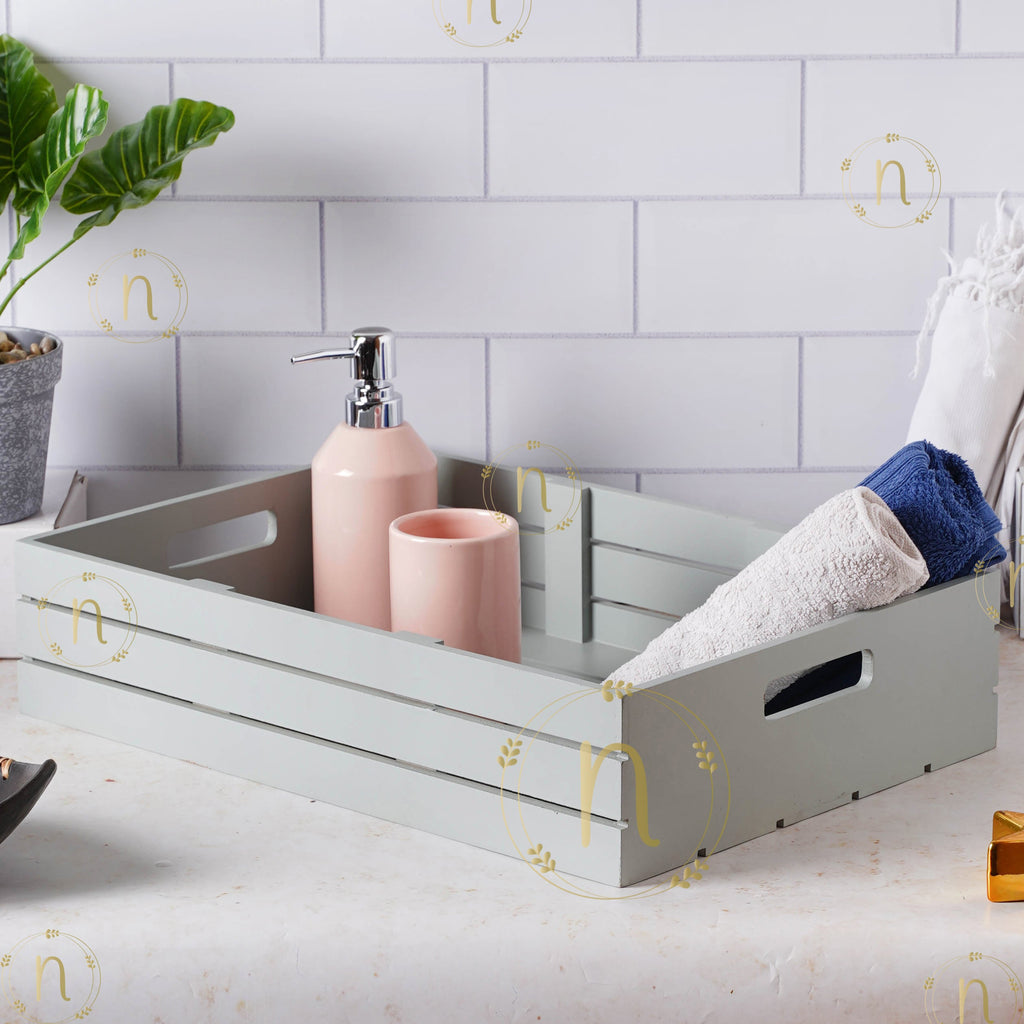 Grey Wooden Crate Nestasia