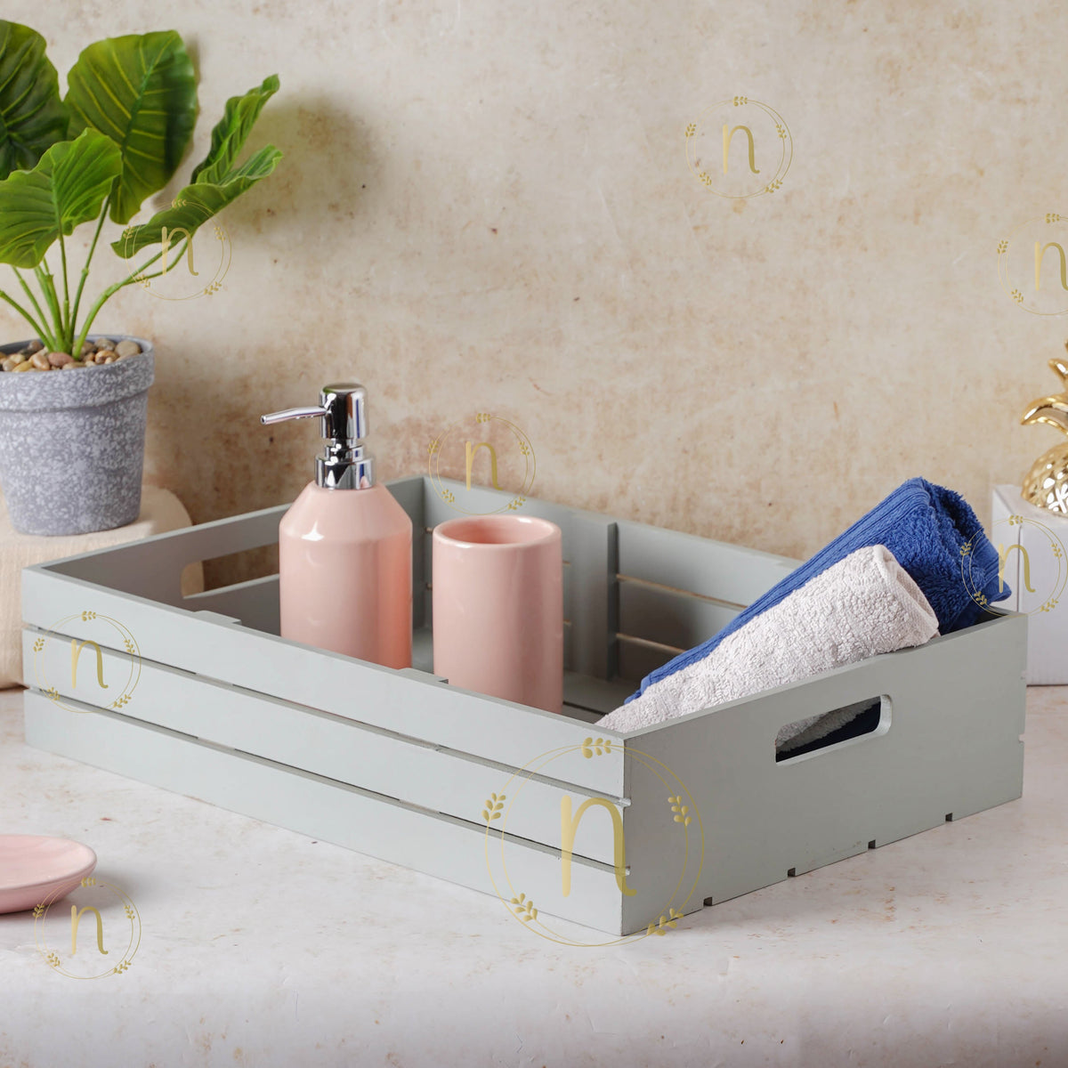 Grey Wooden Crate Nestasia
