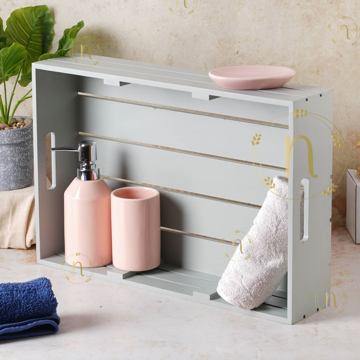 Grey Wooden Crate Nestasia