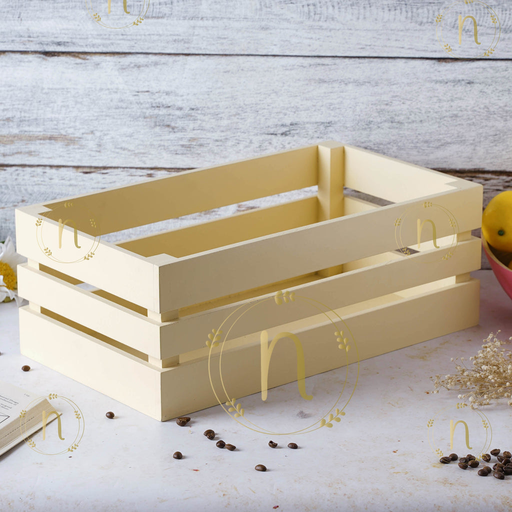 White Wooden Storage Crate Nestasia