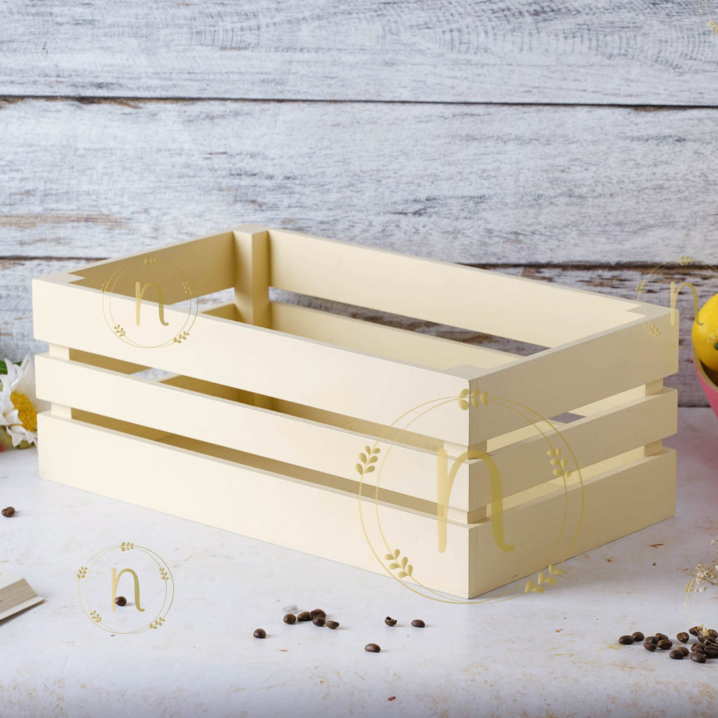 White Wooden Storage Crate Nestasia