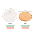 Wooden Cake Stand With Transparent Cloche 17cm Nestasia