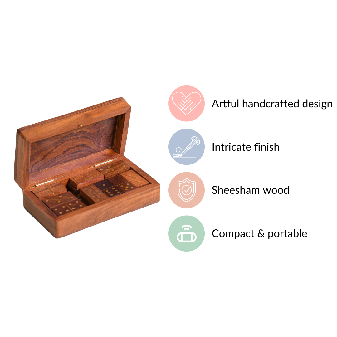 Handcrafted Wooden Dominos Game Nestasia