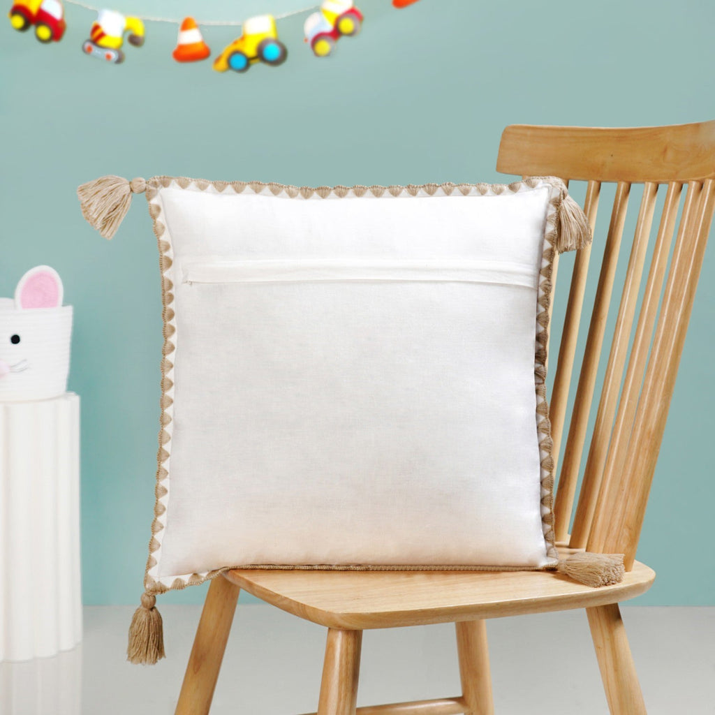 Woodland Deer Embroidered Cotton Kids Cushion Cover 42x42cm Nestasia