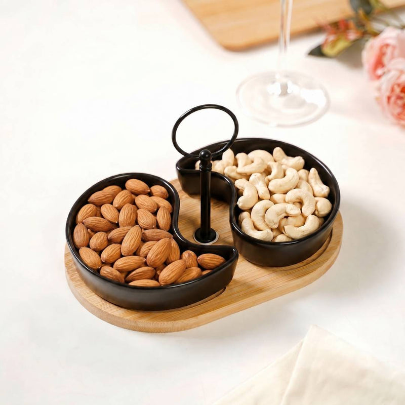 Matte Black Platter Set Of 3 Nestasia